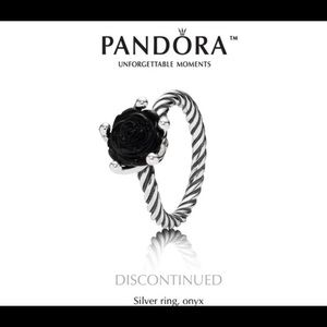 Pandora Black Rose Onyx Ring